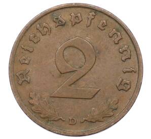 2 рейхспфеннига 1938 года D Германия — Фото №2