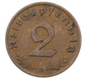 2 рейхспфеннига 1937 года D Германия — Фото №2