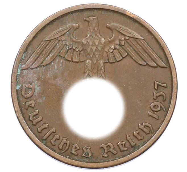 Монета 2 рейхспфеннига 1937 года D Германия (Артикул: K10-5973) — Фото №1