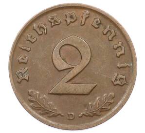 2 рейхспфеннига 1937 года D Германия — Фото №2