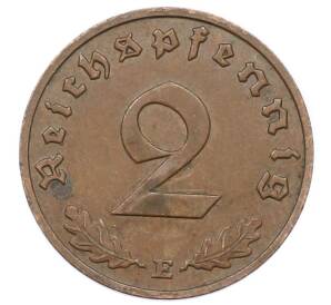 2 рейхспфеннига 1939 года E Германия — Фото №2