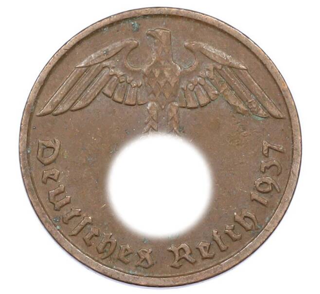 Монета 2 рейхспфеннига 1937 года D Германия (Артикул: K10-5977) — Фото №1