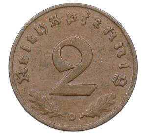 2 рейхспфеннига 1937 года D Германия — Фото №2