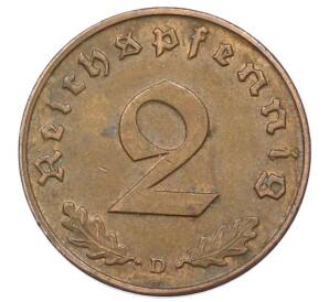 2 рейхспфеннига 1938 года D Германия — Фото №2