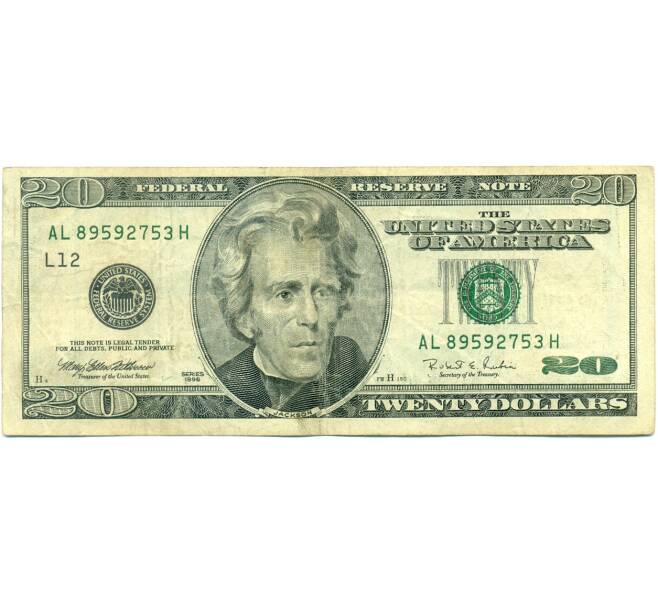 Банкнота 20 долларов 1996 года США (Артикул: K10-6040) — Фото №1
