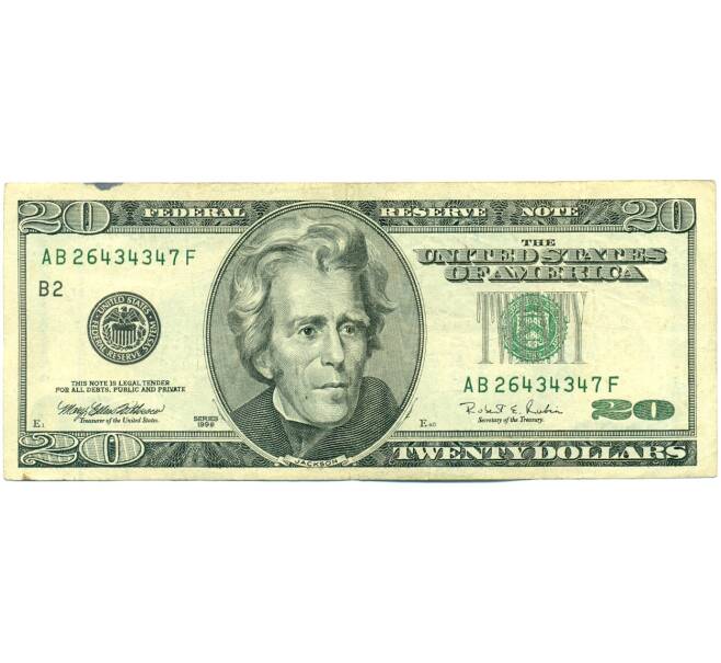 Банкнота 20 долларов 1996 года США (Артикул: K10-6051) — Фото №1
