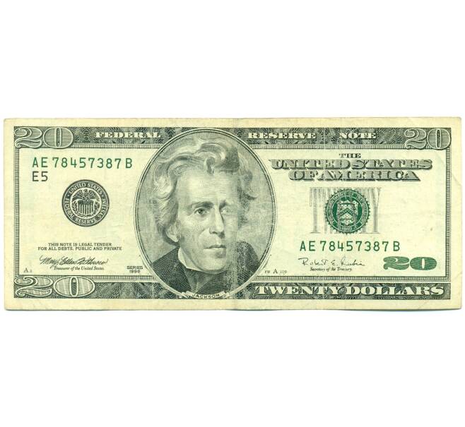 Банкнота 20 долларов 1996 года США (Артикул: K10-6055) — Фото №1