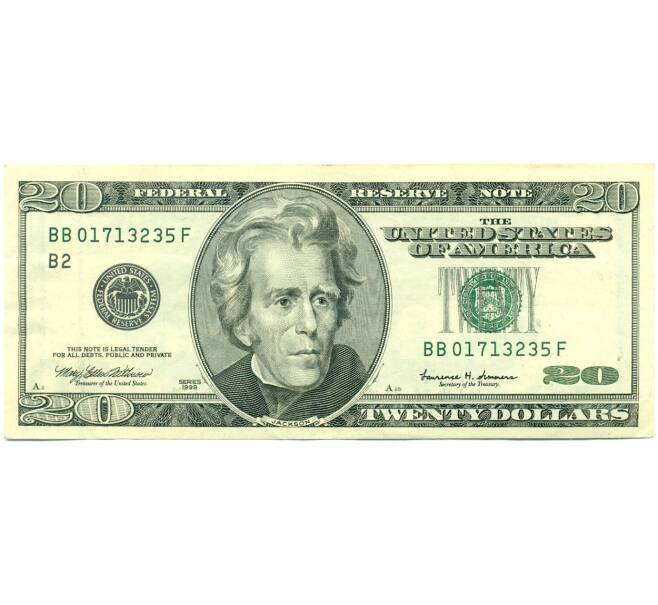 Банкнота 20 долларов 1999 года США (Артикул: K10-6073) — Фото №1