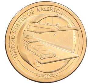 1 доллар 2021 года (Р) США «Американские инновации — Мост-тоннель через Чесапикский залив» — Фото №1