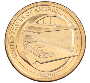 1 доллар 2021 года (D) США «Американские инновации — Мост-тоннель через Чесапикский залив»