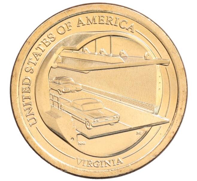 Монета 1 доллар 2021 года (D) США «Американские инновации — Мост-тоннель через Чесапикский залив» (Артикул: M2-90517) — Фото №1