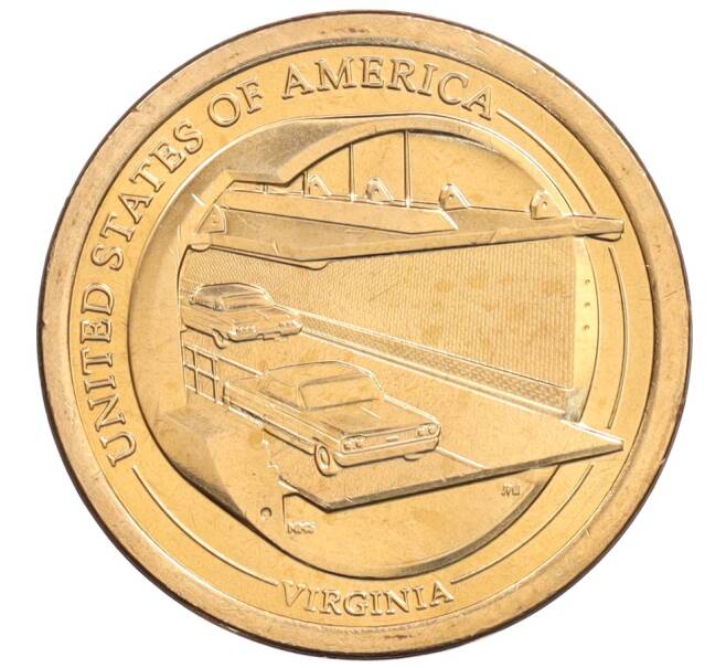 Монета 1 доллар 2021 года (D) США «Американские инновации — Мост-тоннель через Чесапикский залив» (Артикул: M2-90519) — Фото №1