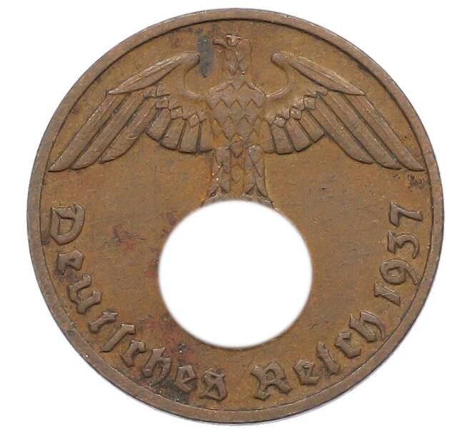 Монета 1 рейхспфенниг 1937 года F Германия (Артикул: K10-6100) — Фото №1