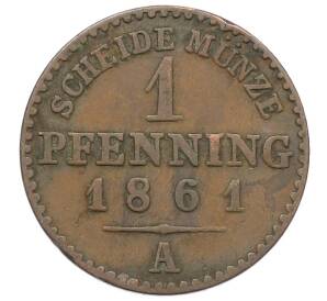 1 пфенниг 1861 года A Пруссия — Фото №1