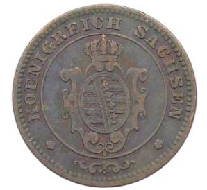 1 пфенниг 1868 года B Саксония — Фото №2