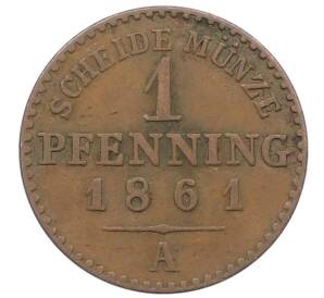 1 пфенниг 1861 года A Пруссия — Фото №1