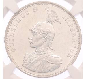 1 рупия 1890 года Германская Восточная Африка —  в слабе NGC (MS61) — Фото №2