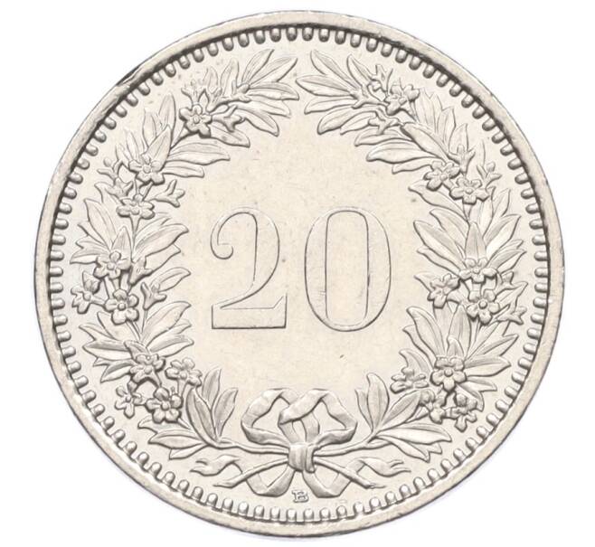 Монета 20 раппенов 2012 года Швейцария (Артикул: T11-11111) — Фото №2