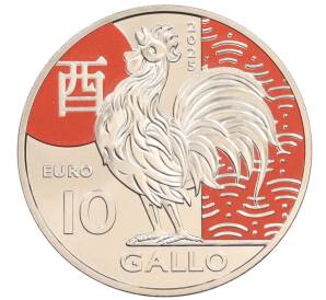 10 евро 2025 года Сан-Марино «Китайский гороскоп — год петуха» — Фото №1