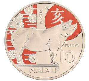 10 евро 2025 года Сан-Марино «Китайский гороскоп — год свиньи» — Фото №1