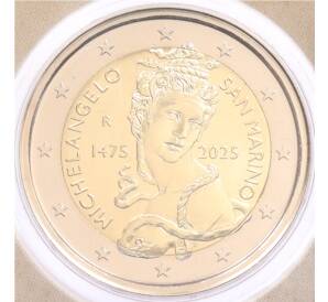 2 евро 2025 года Сан-Марино «550 лет со дня рождения Микеланджело» (в буклете) — Фото №1