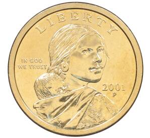 1 доллар 2001 года P США Сакагавея «Парящий орел» — Фото №1