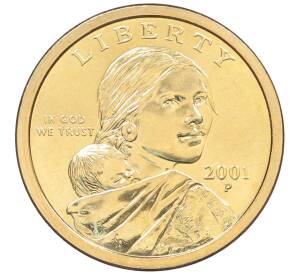 1 доллар 2001 года P США Сакагавея «Парящий орел» — Фото №1