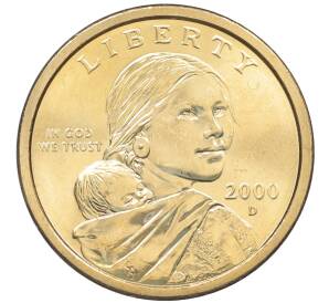 1 доллар 2000 года D США Сакагавея «Парящий орел» — Фото №1