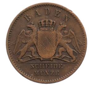 1/2 крейцера 1864 года Баден — Фото №2