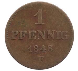 1 пфенниг 1848 года Саксония — Фото №1