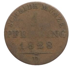 1 пфенниг 1828 года D Пруссия — Фото №1