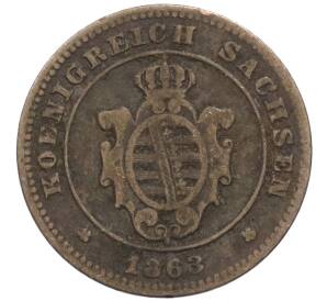 1 новый грош / 10 пфеннигов 1863 года Саксония — Фото №2