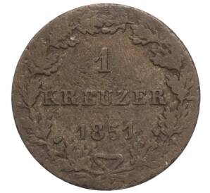 1 крейцер 1851 года Франкфурт — Фото №1