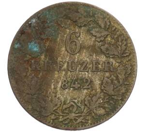 6 крейцеров 1842 года Франкфурт — Фото №1