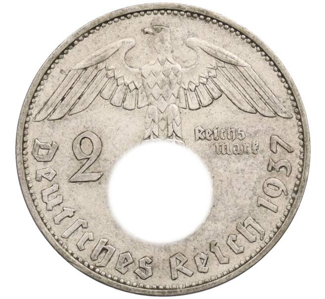 Монета 2 рейхсмарки 1937 года A Германия (Артикул: K10-6210) — Фото №1