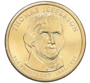 1 доллар 2007 года (D) США «3-й президент США Томас Джефферсон» — Фото №1