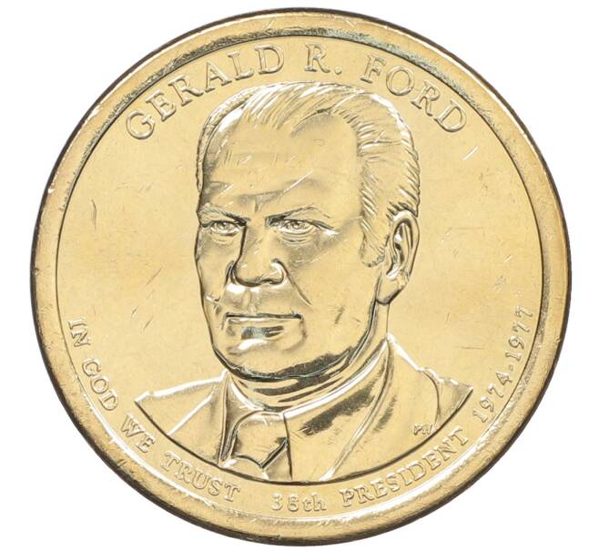 Монета 1 доллар 2016 года (D) США «38-й президент США Джеральд Форд» (Артикул: M2-90629) — Фото №1
