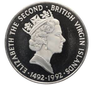 1 доллар 1992 года Британские Виргинские острова «500 лет открытию Америки» — Фото №2