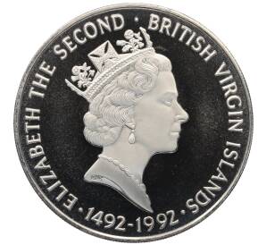 1 доллар 1992 года Британские Виргинские острова «500 лет открытию Америки» — Фото №2