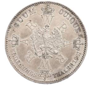 1 талер 1861 года Пруссия «Коронация Вильгельма I и Августы» — Фото №2