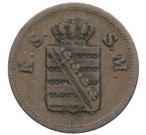 2 пфеннига 1859 года Саксония — Фото №2
