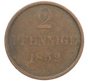 2 пфеннига 1852 года Брауншвейг — Фото №1