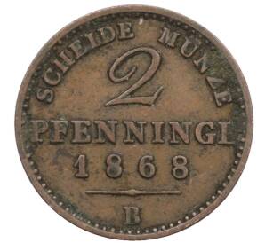 2 пфеннига 1868 года B Пруссия — Фото №1