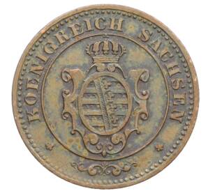 2 пфеннига 1869 года Саксония — Фото №2