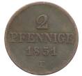 Монета 2 пфеннига 1851 года Саксония (Артикул: K10-6285) — Фото №1