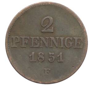 2 пфеннига 1851 года Саксония — Фото №1