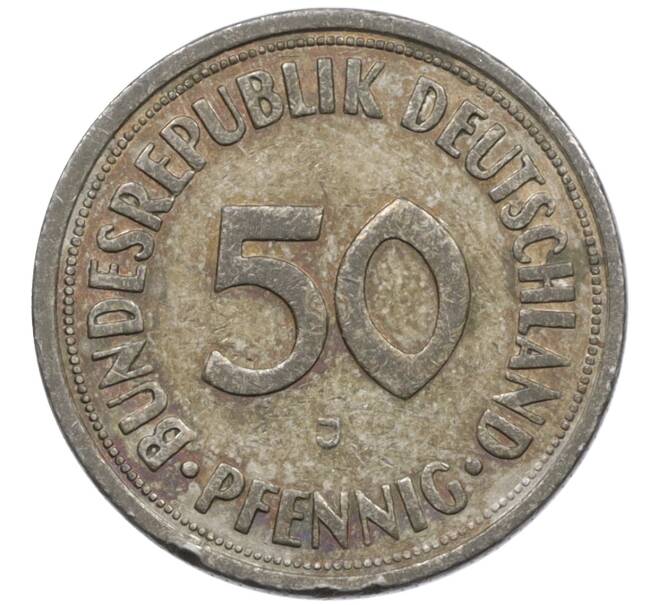 Монета 50 пфеннигов 1950 года J Западная Германия (ФРГ) (Артикул: K10-6635) — Фото №2