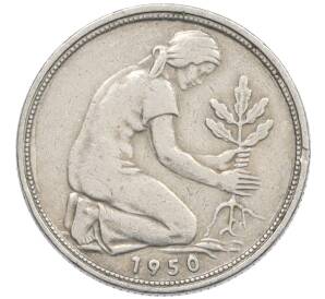 50 пфеннигов 1950 года J Западная Германия (ФРГ) — Фото №1