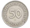 Монета 50 пфеннигов 1950 года J Западная Германия (ФРГ) (Артикул: K10-6637) — Фото №2