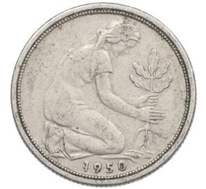 50 пфеннигов 1950 года F Западная Германия (ФРГ) — Фото №1